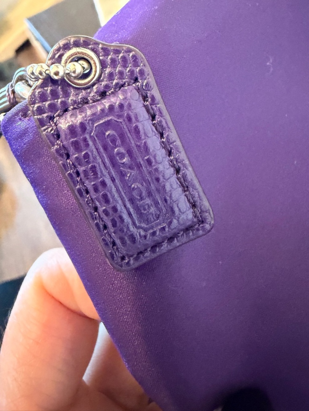 Coach Purple Satin Clutch/Wristlet - Picture 5 of 11